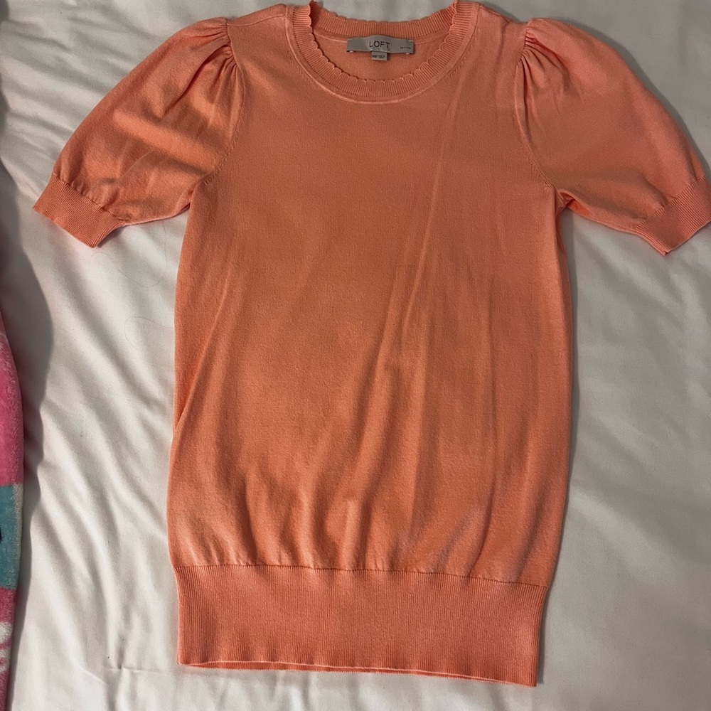 LOFT Peach Short Sleeve Sweater